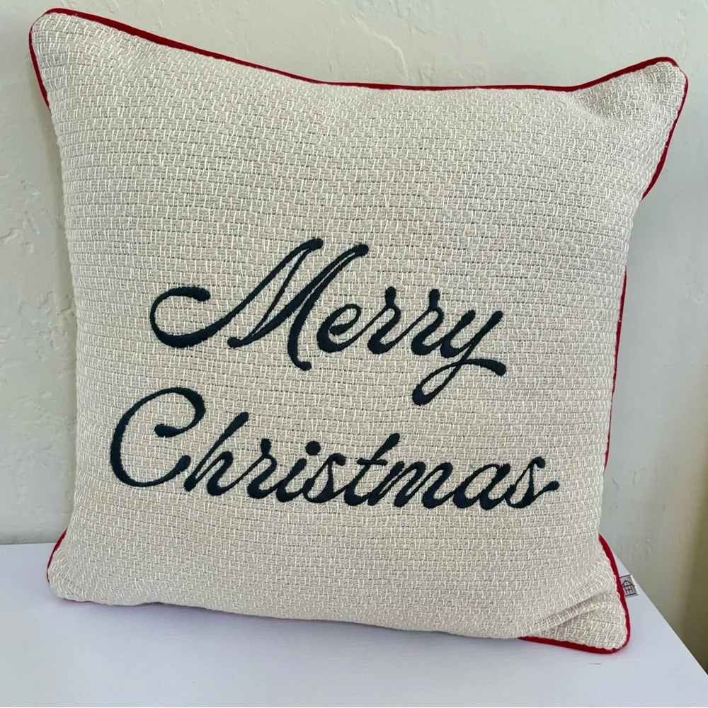 Hearth & Hand with Magnolia “Merry Christmas” Icon Square Toss Pillow NWT - Picture 9 of 13